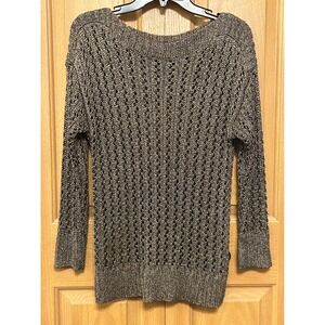 Elliott Lauren Metallic Knit Sweater Womens Long Sleeve Open Weave‎ Large